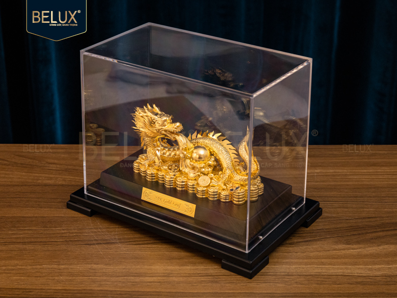 Tượng Rồng Vàng Tài Lộc dát vàng 24k - Linh vật chiêu tài, kích hoạt may mắn và thịnh vượng&nbsp;